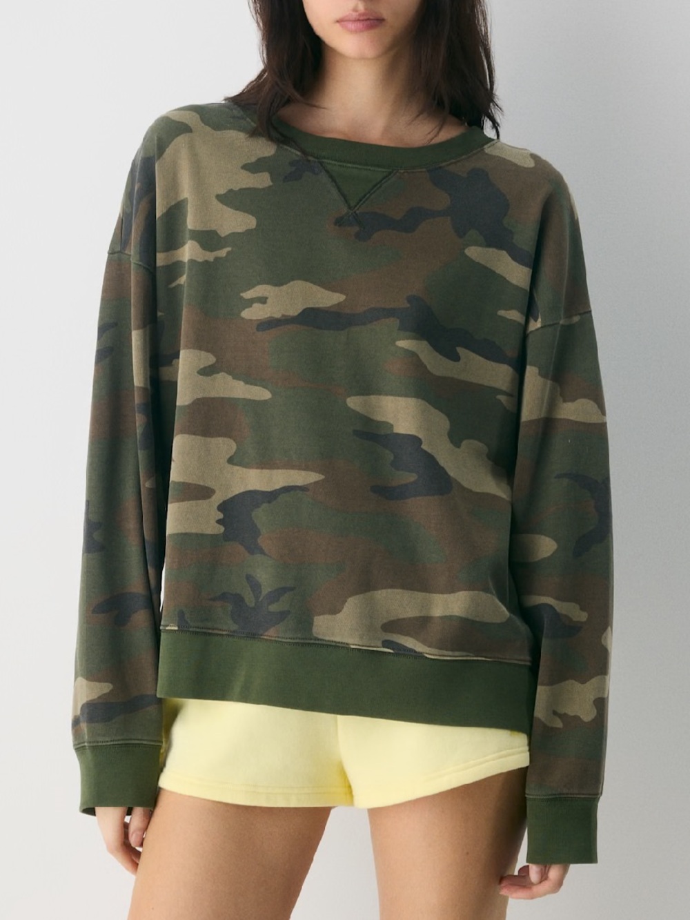 camouflage crew neck sweater